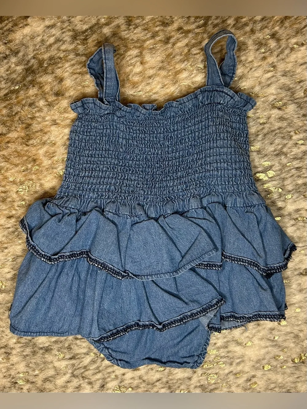 5 for $25🔥2T Denim Fringe‎ One Piece Bodysuit